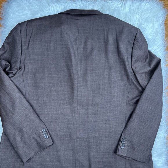 Bocaccio Uomo Men Suit 54L Pants 44x31.5 Brown Polyester Viscose Spandex - Picture 9 of 16